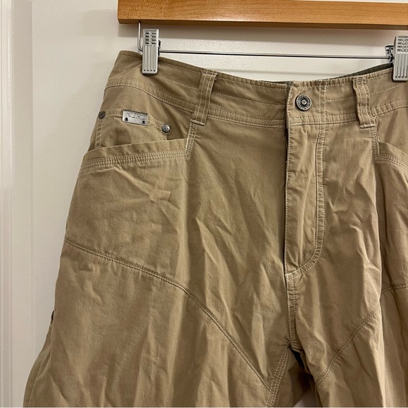 KUHL Cargo Shorts Mens 34 Stretch Cotton Nylon Hiking Camping Outdoor Tan - Picture 2 of 9